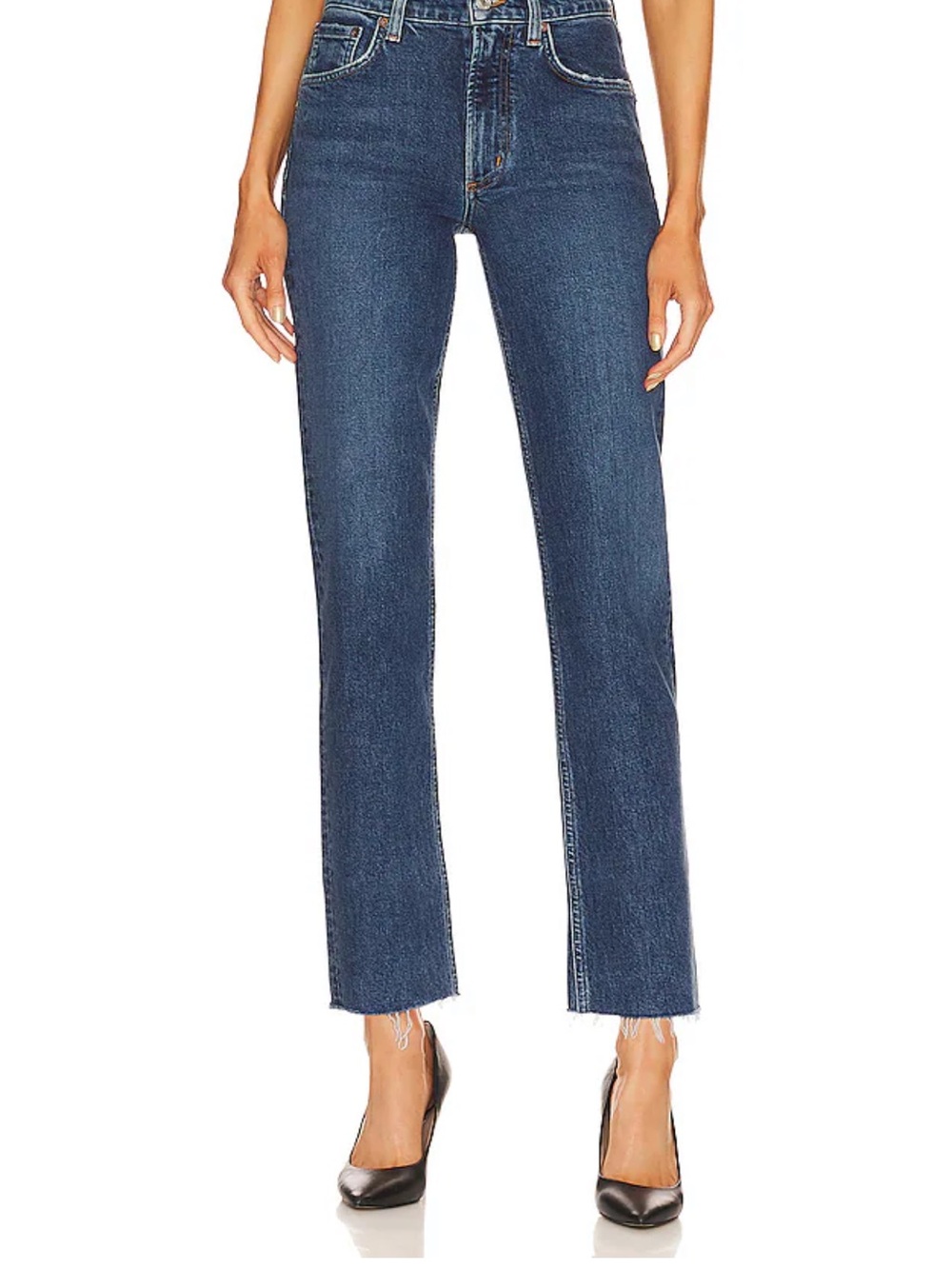Key mid rise straight crop jeans in mirage
